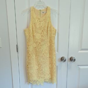 Eliza J Yellow Halter Sheath Mini Dress